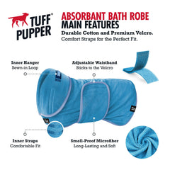 Tuff Pupper 800gsm plush fabric dog towel coat offers luxurious softness and fast absorption.