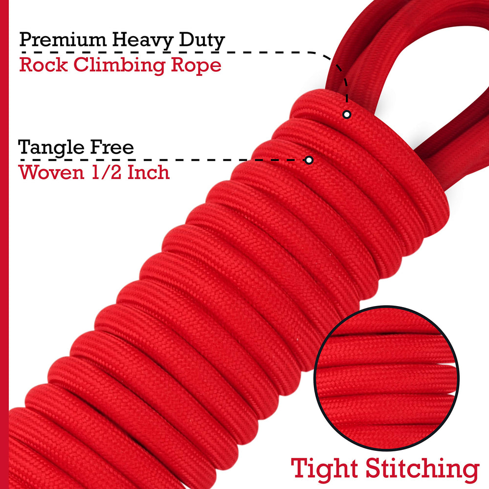 Tuff Pupper dog training leash with visibility red rope prevents wandering.