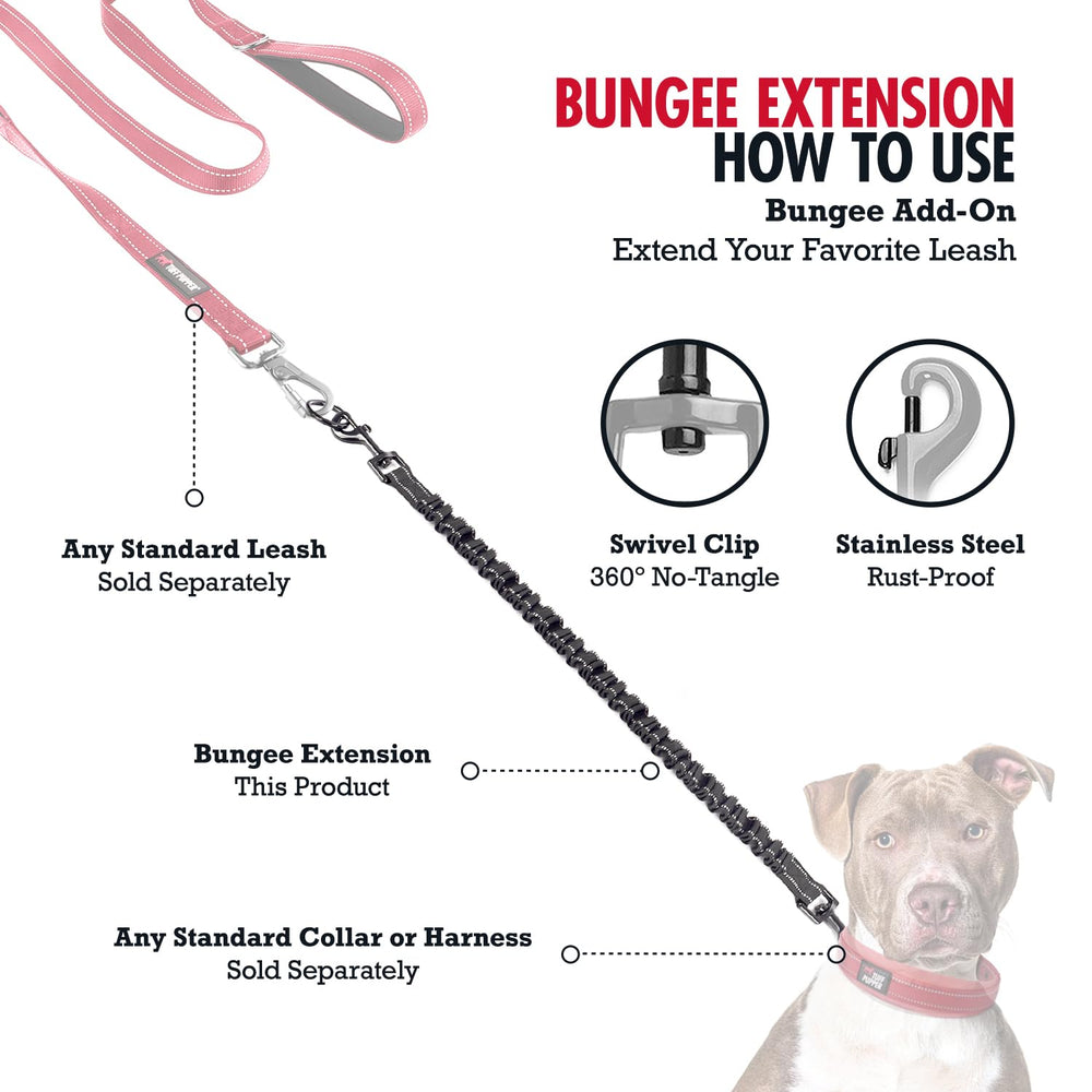 Tuff Pupper extension closeup highlights quick connect and detach options.
