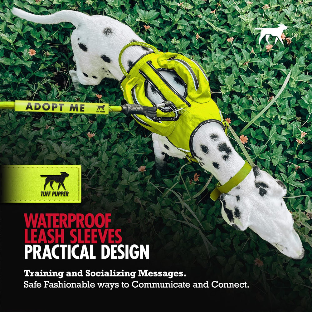 Tuff Pupper leash sleeve with contrasting text for quick recognition