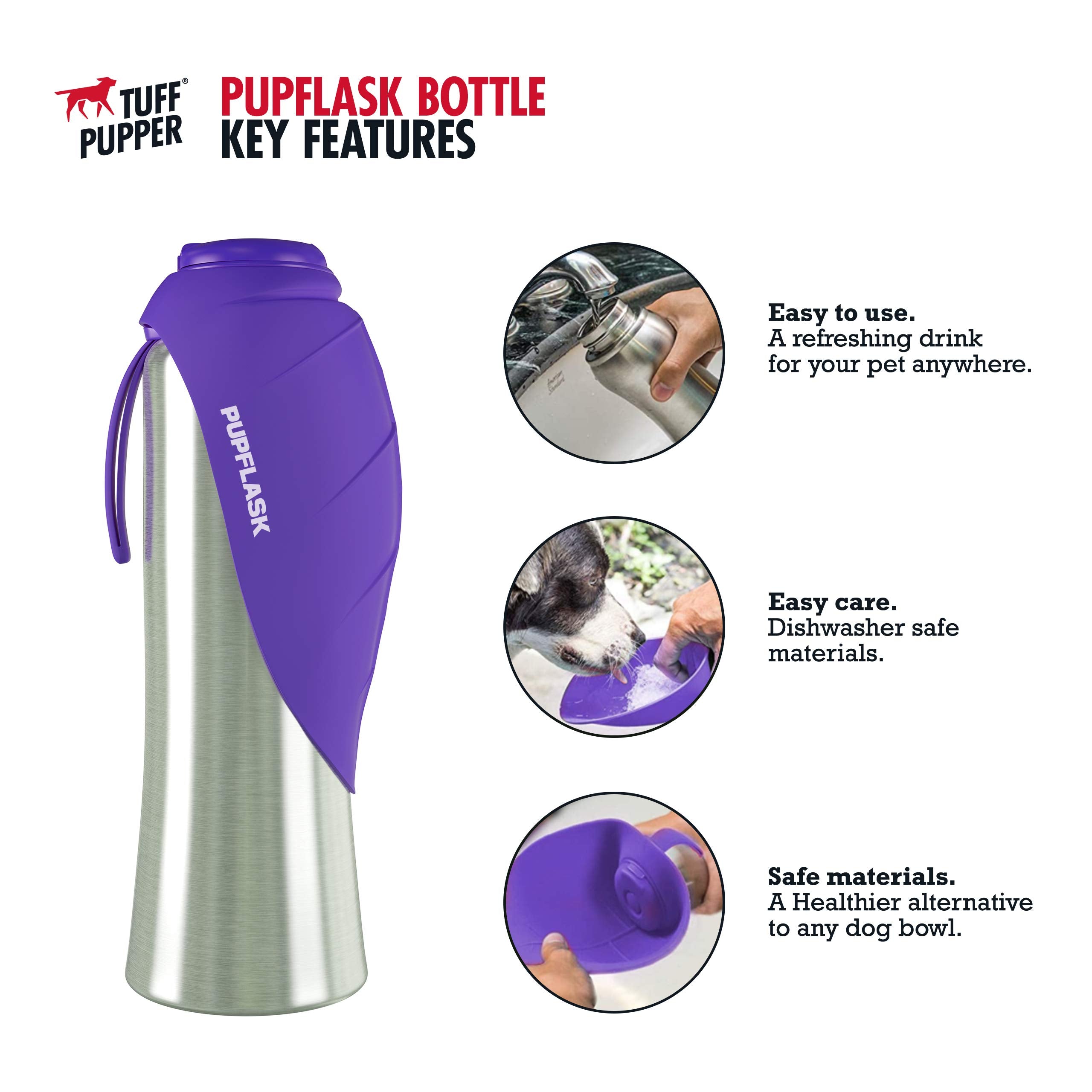 Tuff Pupper PupFlask bottle cup reveal shows easy drinking accessibility.