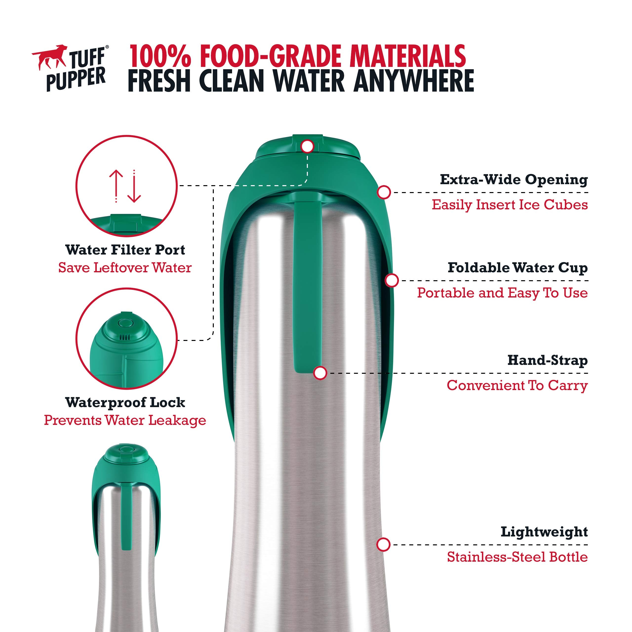 Tuff Pupper PupFlask collapsible cup for compact storage after use