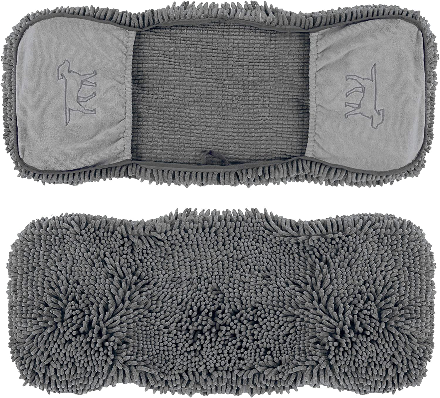 Tuff Pupper quick-dry towel with dual hand pockets aids secure grip during dry-down.