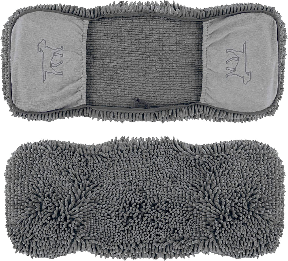 Tuff Pupper quick-dry towel with dual hand pockets aids secure grip during dry-down.