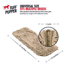 Tuff Pupper Quick Dry Towel dual pockets showing secure grip while drying