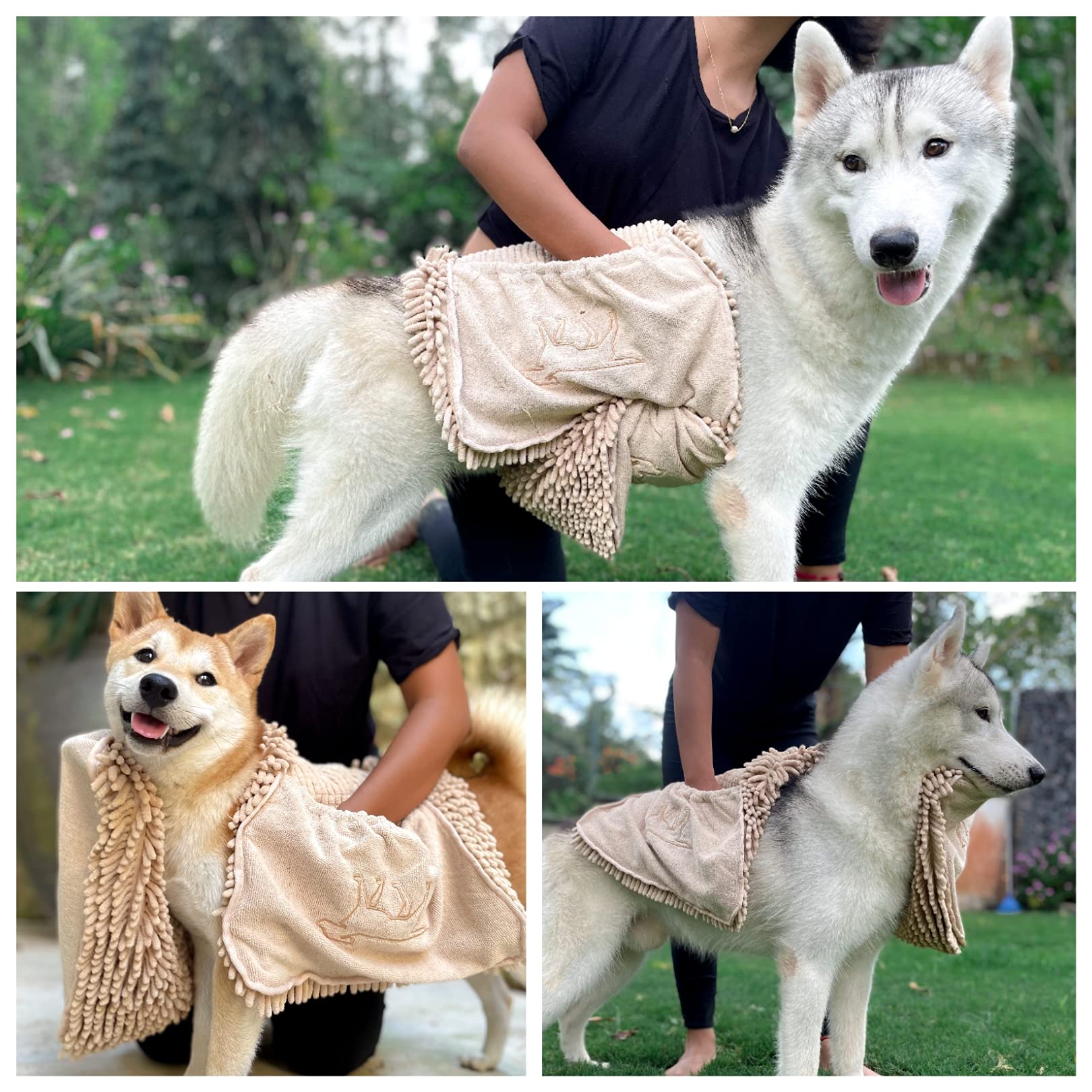 Tuff Pupper Quick Dry Towel used indoors outdoors after a walk