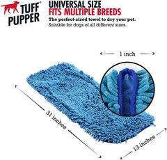 Tuff Pupper Quick Dry Towel microfiber-chenille texture with soft absorbent fibers.
