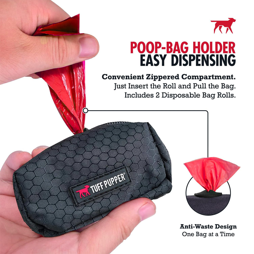 Tuff Pupper rust-proof clip attachment shown for secure outdoor use.