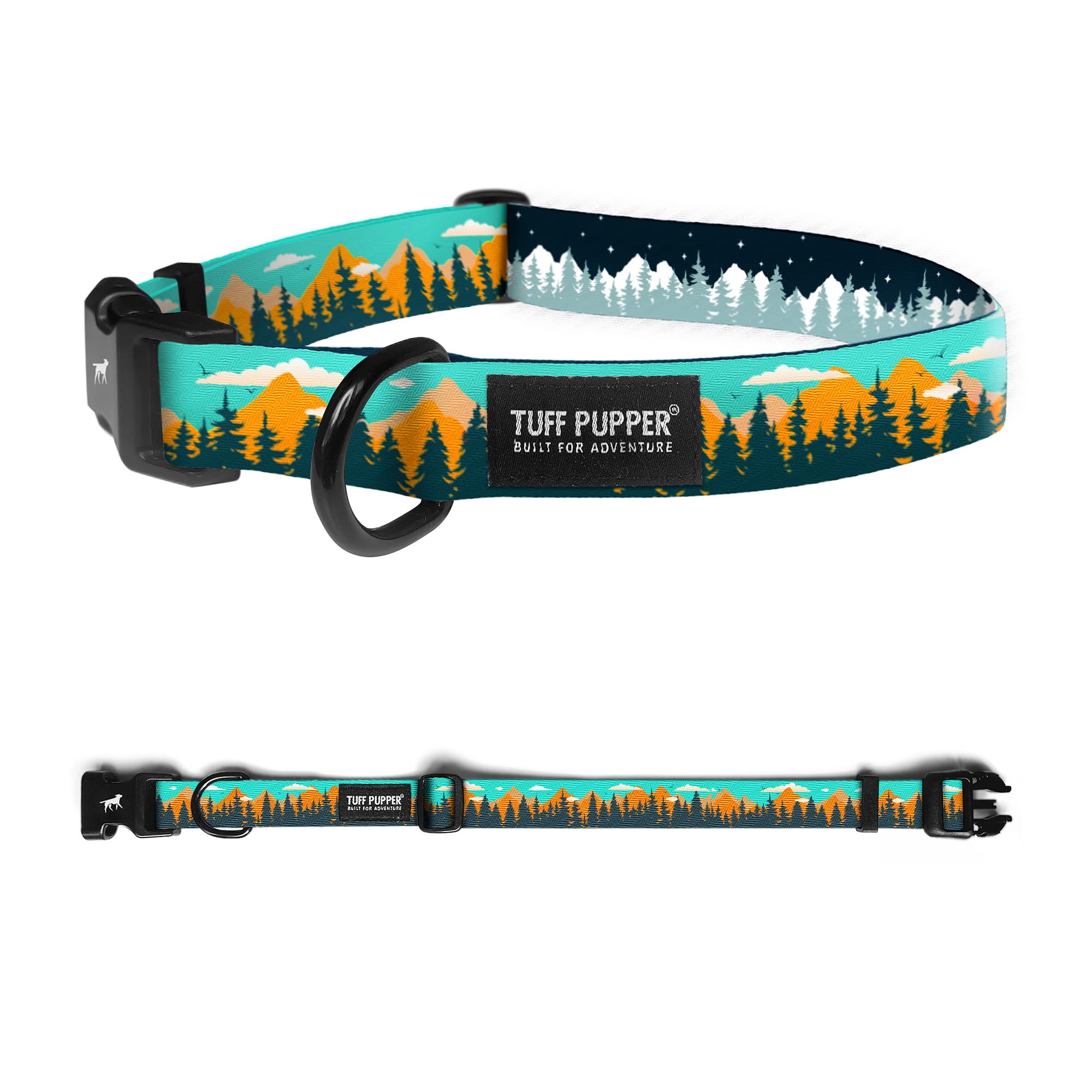 Tuff Pupper RusticPine collar closeup highlighting durable weave for active dogs