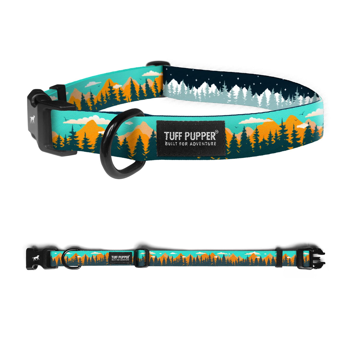 Tuff Pupper RusticPine collar closeup highlighting durable weave for active dogs