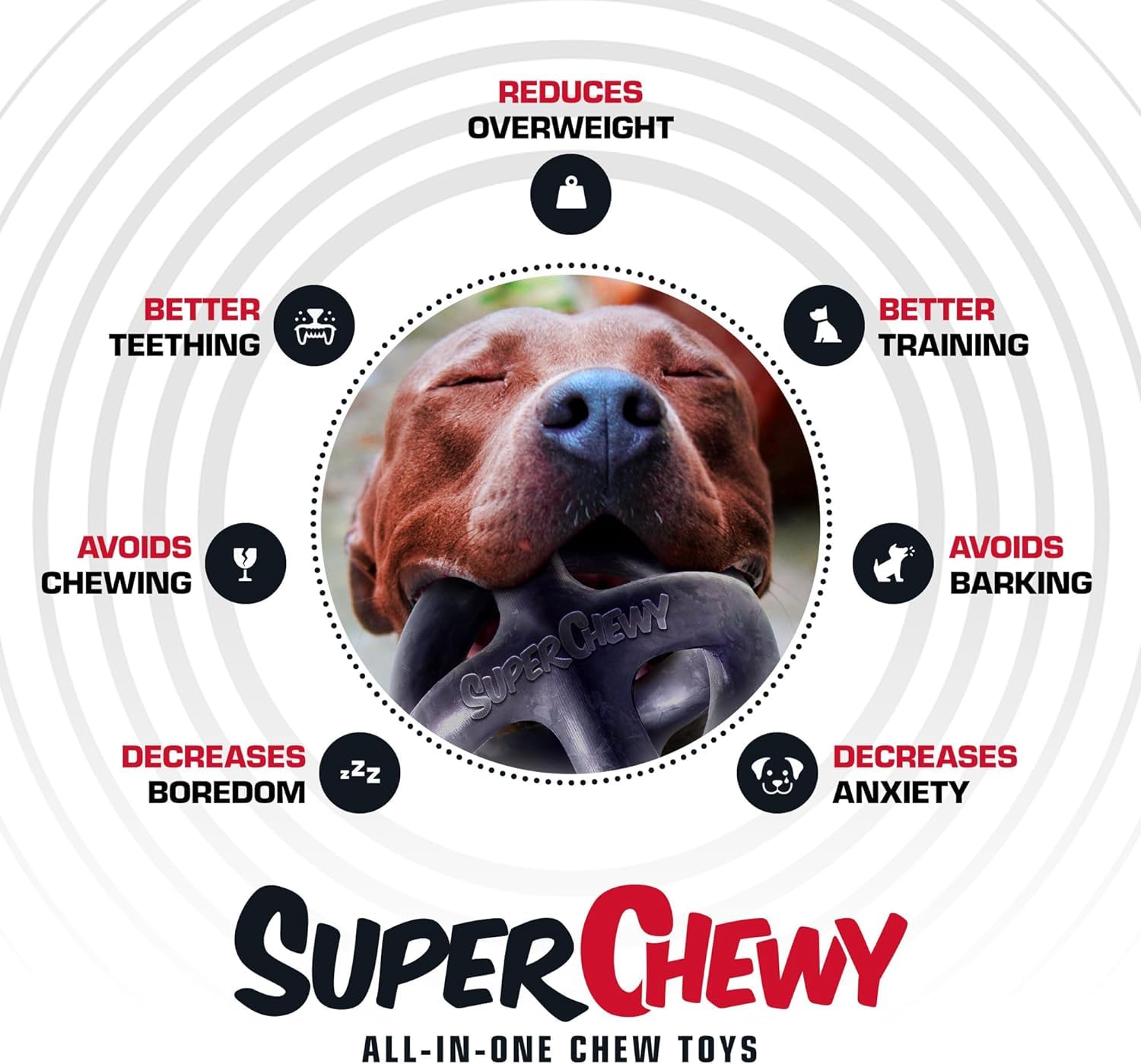 Tuff Pupper SuperChewy ball dishwasher-clean image—top-rack safe for easy hygiene.