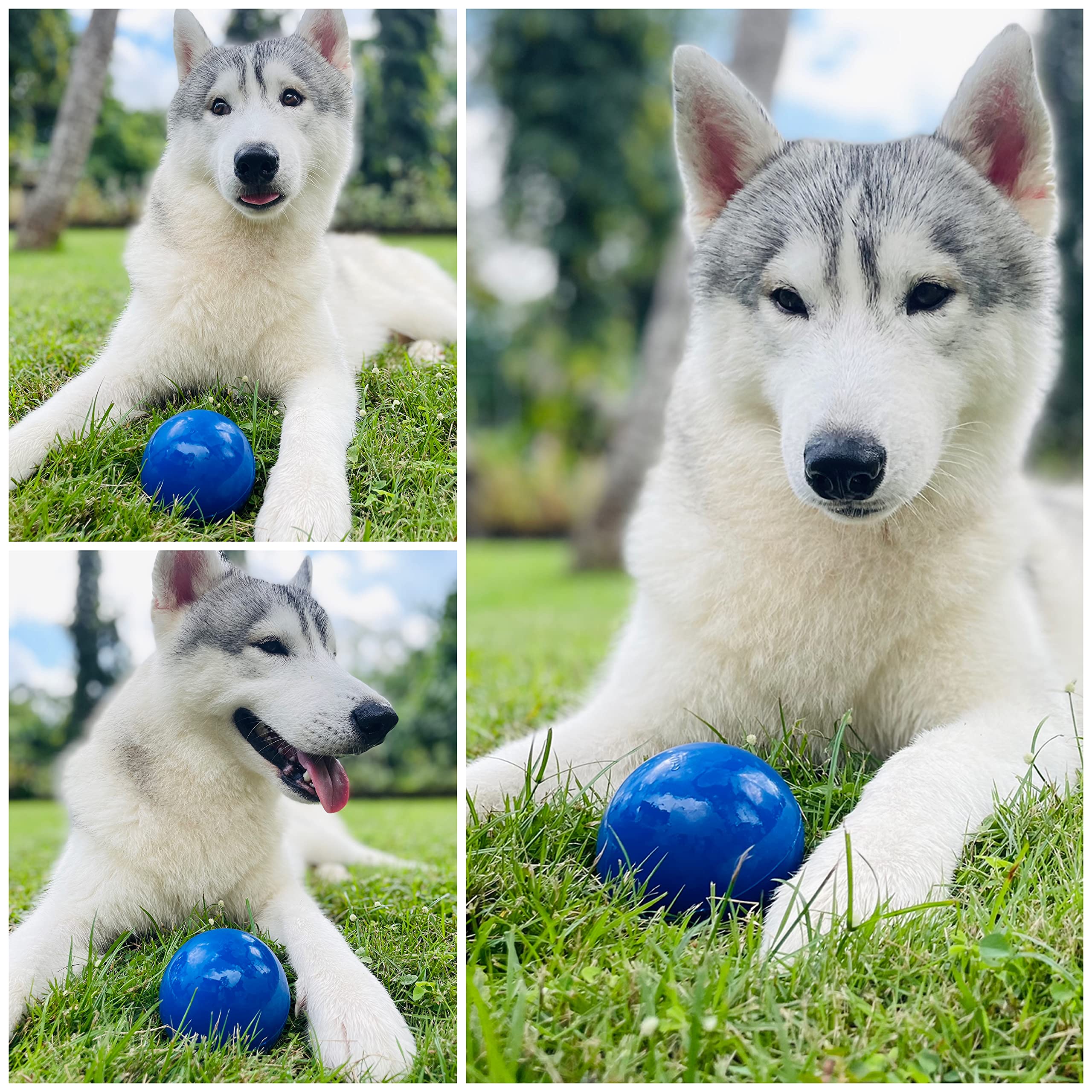 Tuff Pupper SuperChewy ball toy features a durable rubber core for heavy chewers.