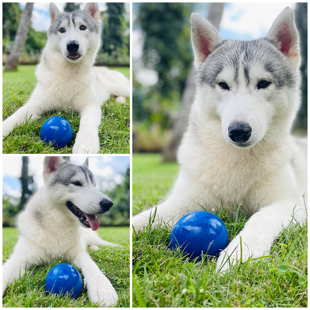 Tuff Pupper SuperChewy ball toy features a durable rubber core for heavy chewers.
