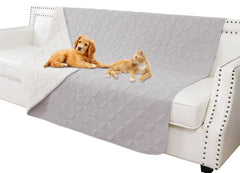 Tuffeel dog blanket on sofa with reversible colors for versatile protection