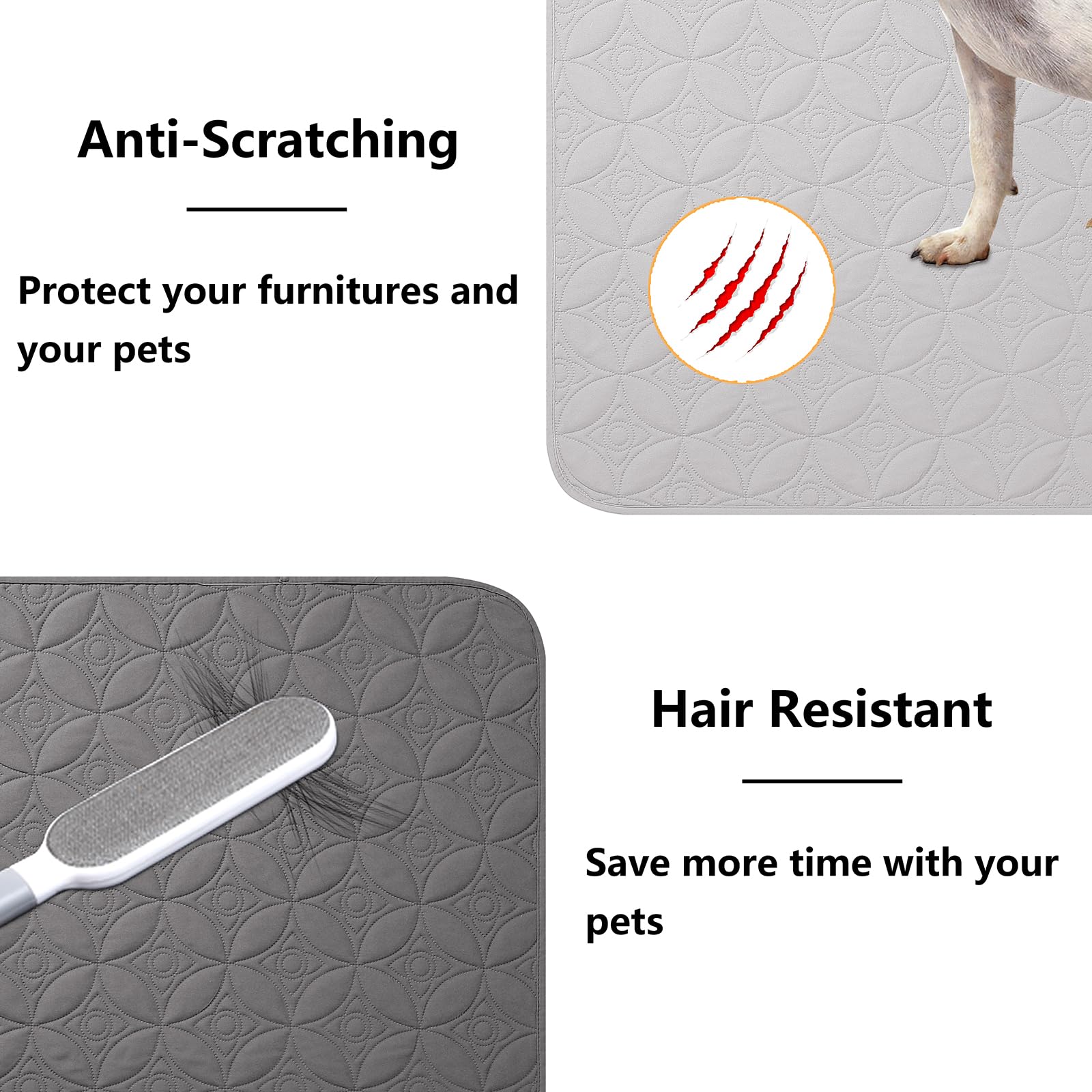 Tuffeel dog blanket on chair or bed acts as a lightweight, durable protector.