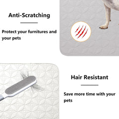 Tuffeel dog blanket in lightgrey-cream reveals reversible surface for different rooms