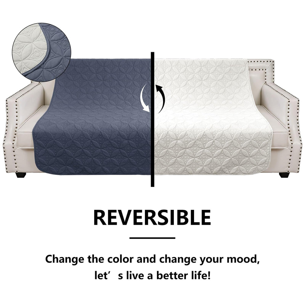 Tuffeel dog blanket on sofa protects upholstery from hair, stains, and paws.