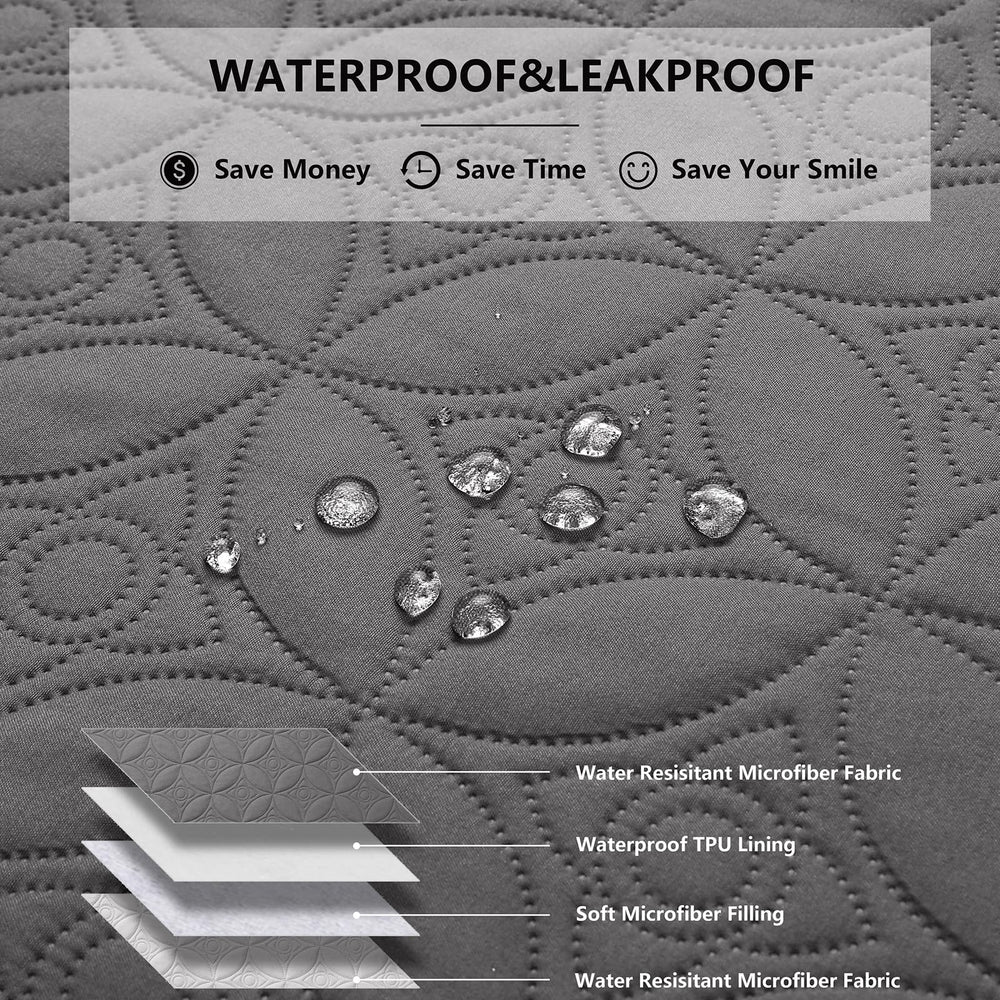 Tuffeel dog blanket's reversible colors add style while shielding chairs and beds.