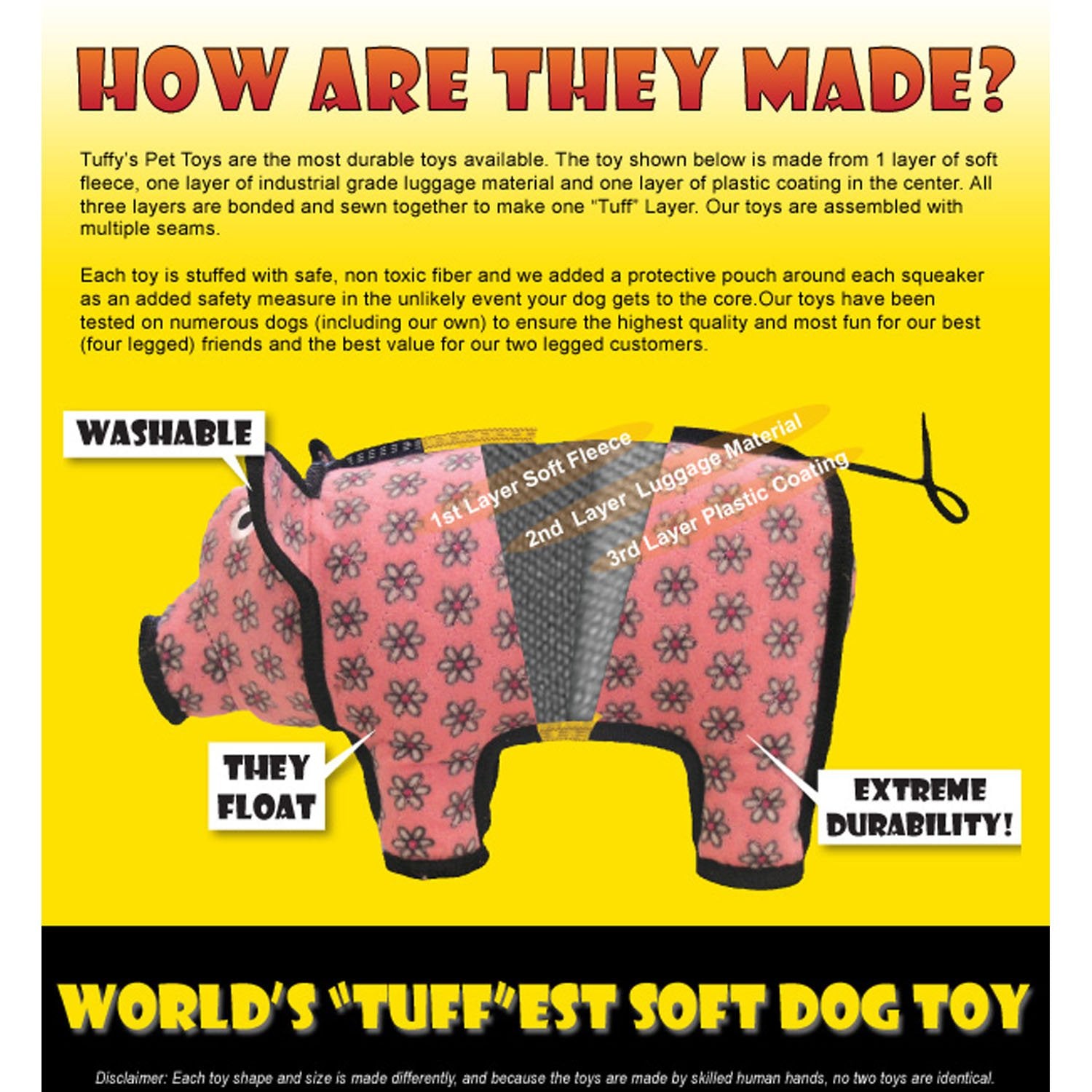 Tuffy Jr Bowmerang Yellow Bone used in small-dog play for dogs under 20 pounds.