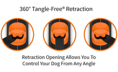 TUG 360° retractable leash demonstrates one-handed brake for quick adjustments.