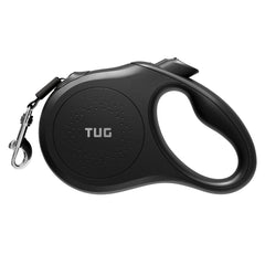 TUG Quest retractable leash shows 360-degree tangle-free rotation for smooth walks.