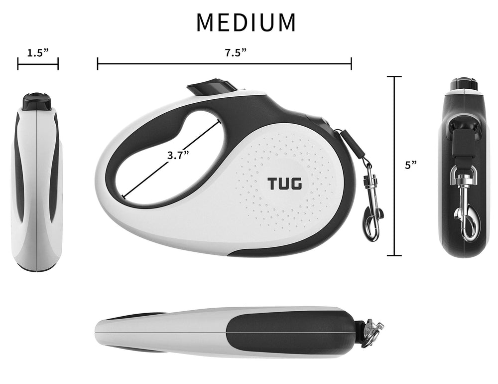 TUG leash demonstrates quick lock action with thumb for easier control.