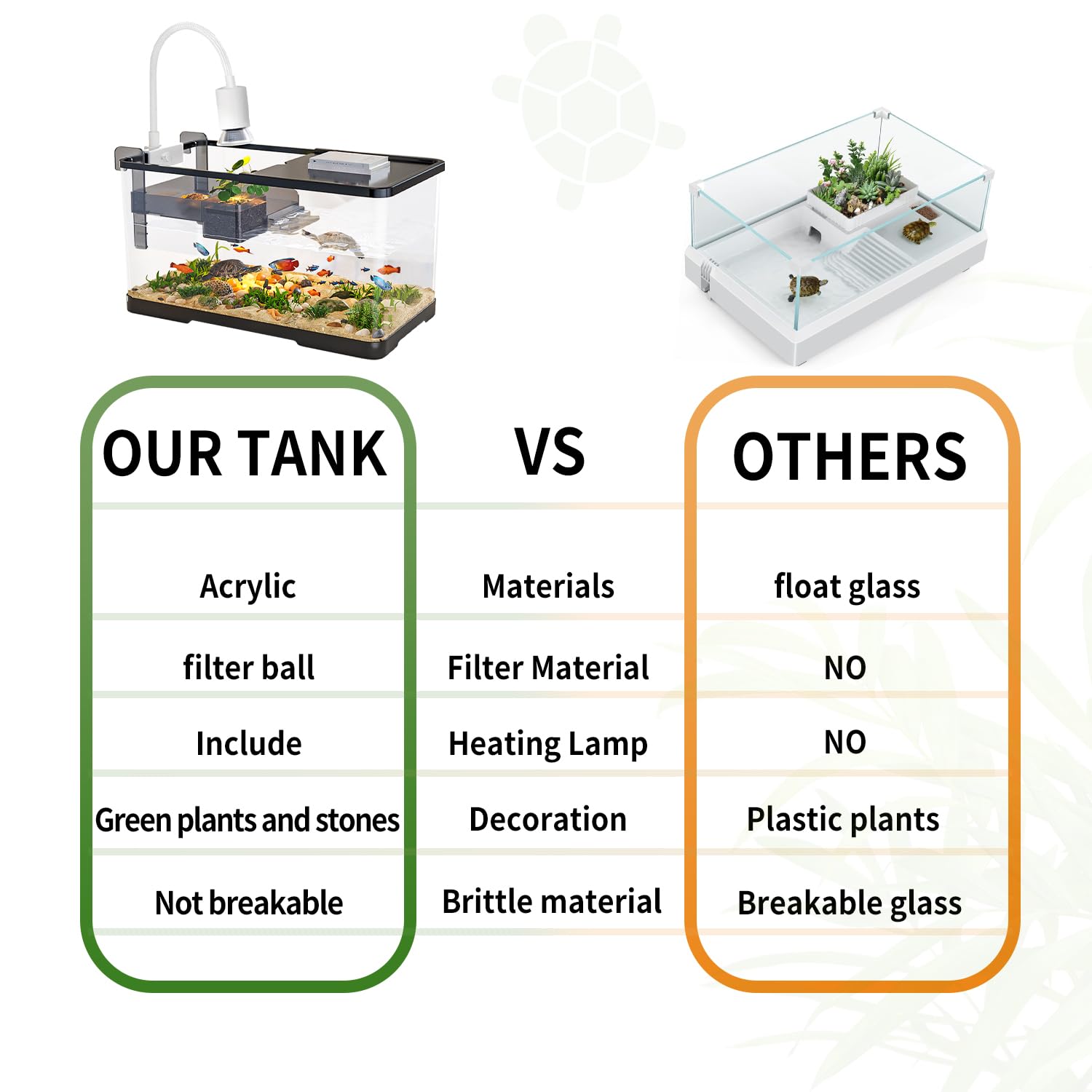 Tuhaoking turtle tank kit UVB lamp provides UVB light for healthy activity