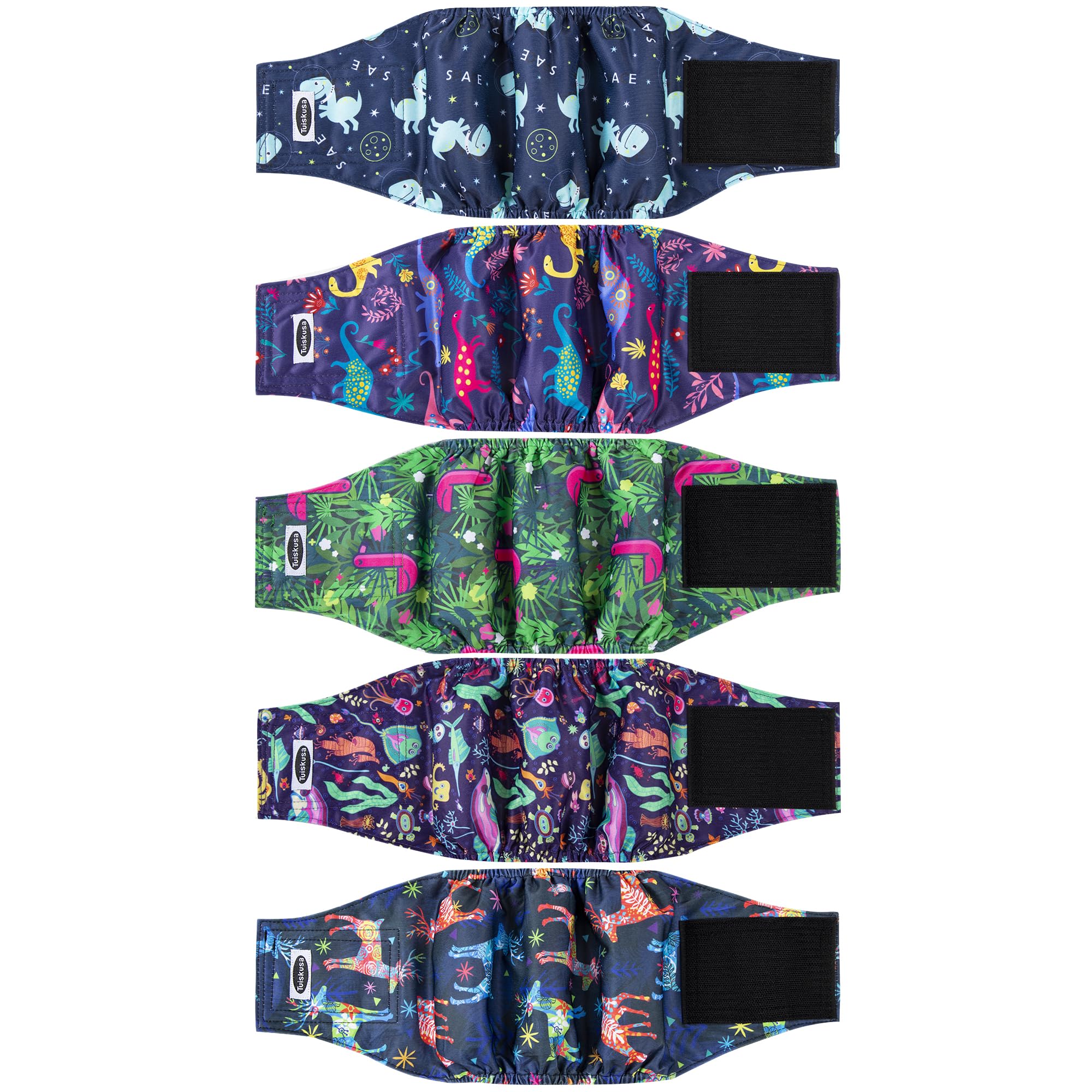 Tuiskusa male dog diapers packaging highlights eco-friendly reusable design