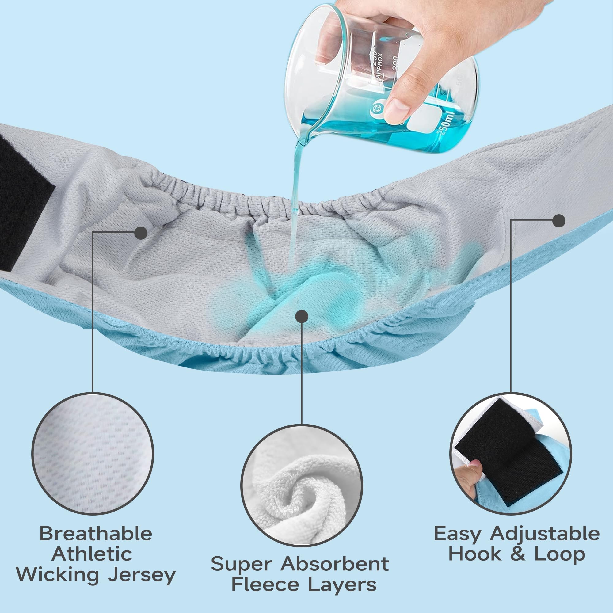 Tuiskusa male dog diapers with Velcro closure for a secure, adjustable fit.