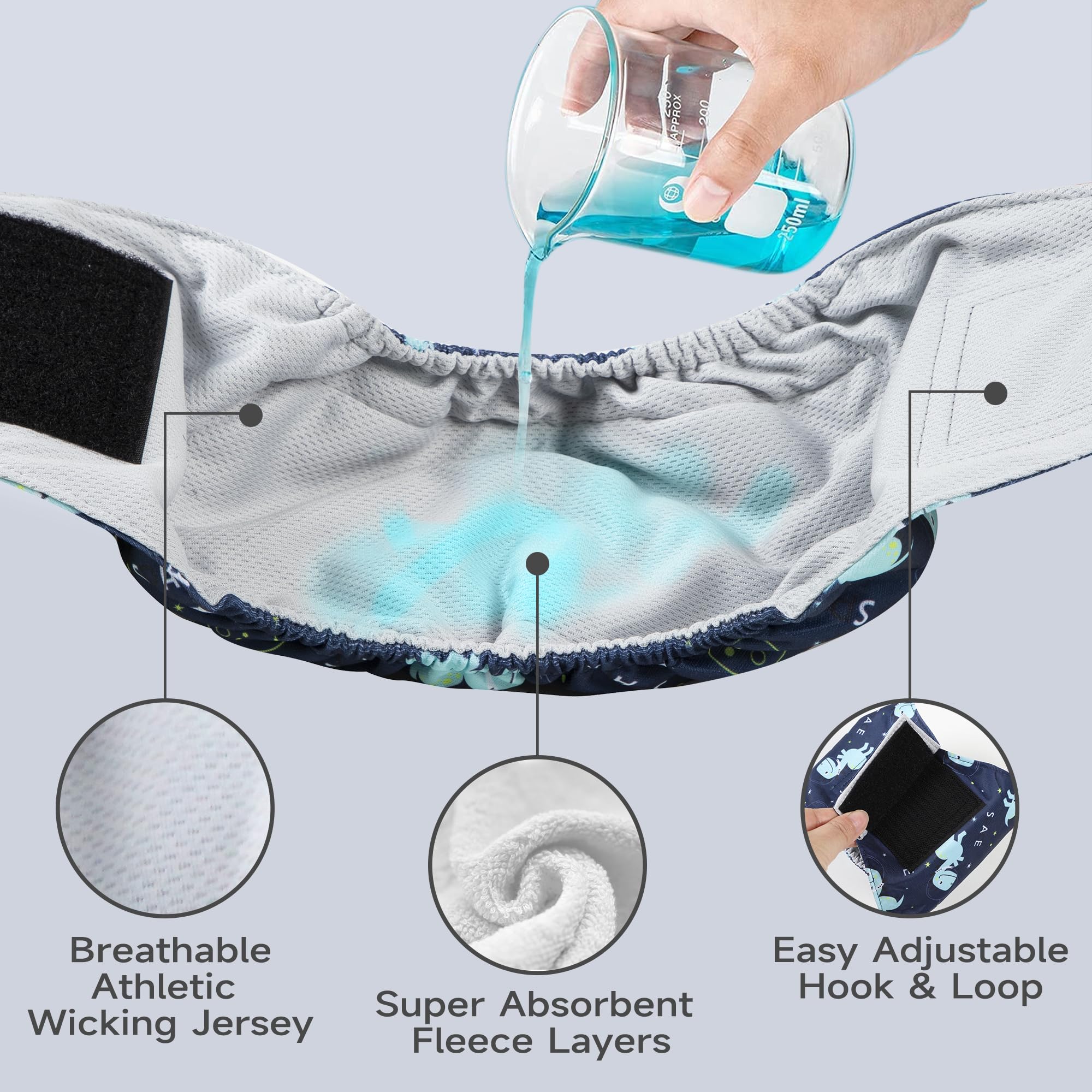 Tuiskusa male dog wraps show secure Velcro closure for active dogs