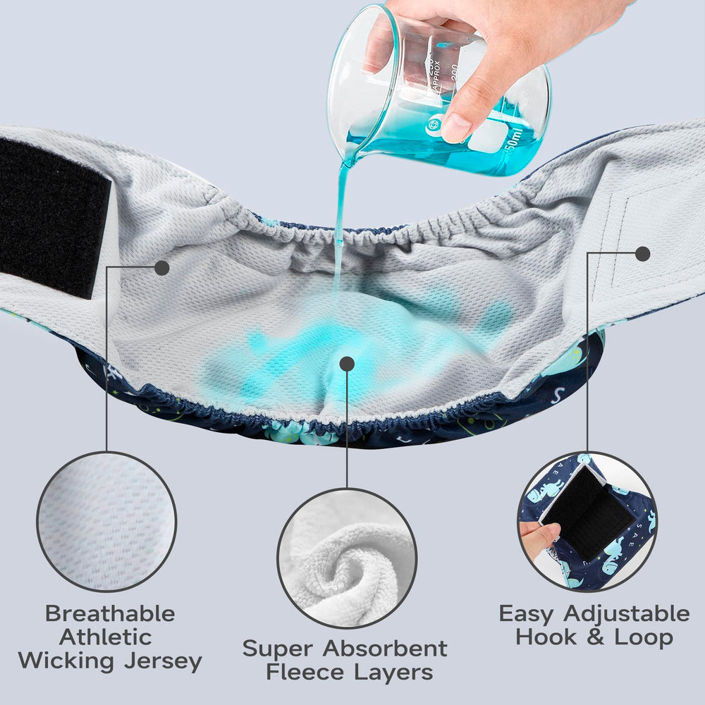 Tuiskusa male dog wraps show secure Velcro closure for active dogs