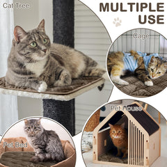 Tujoe cat mat warm surface close-up with reflective thermal layer for extra warmth