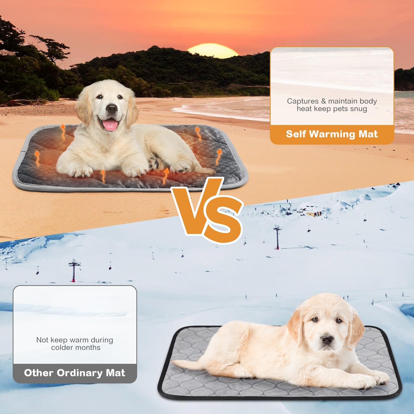 Tujoe self warming cat mat anti-slip bottom keeps paws steady during naps