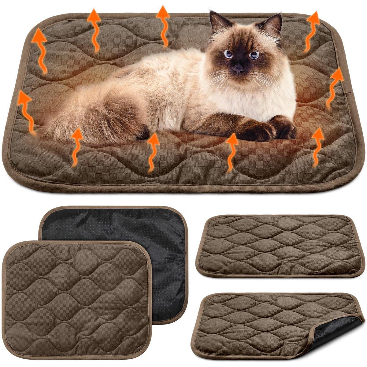 Tujoe self-warming cat mat packaging showing cozy warmth solution for pets