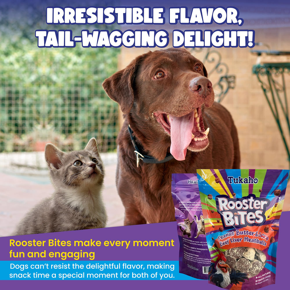 TUKAHO Rooster Bites are picky-eater approved with savory scent and crunch.