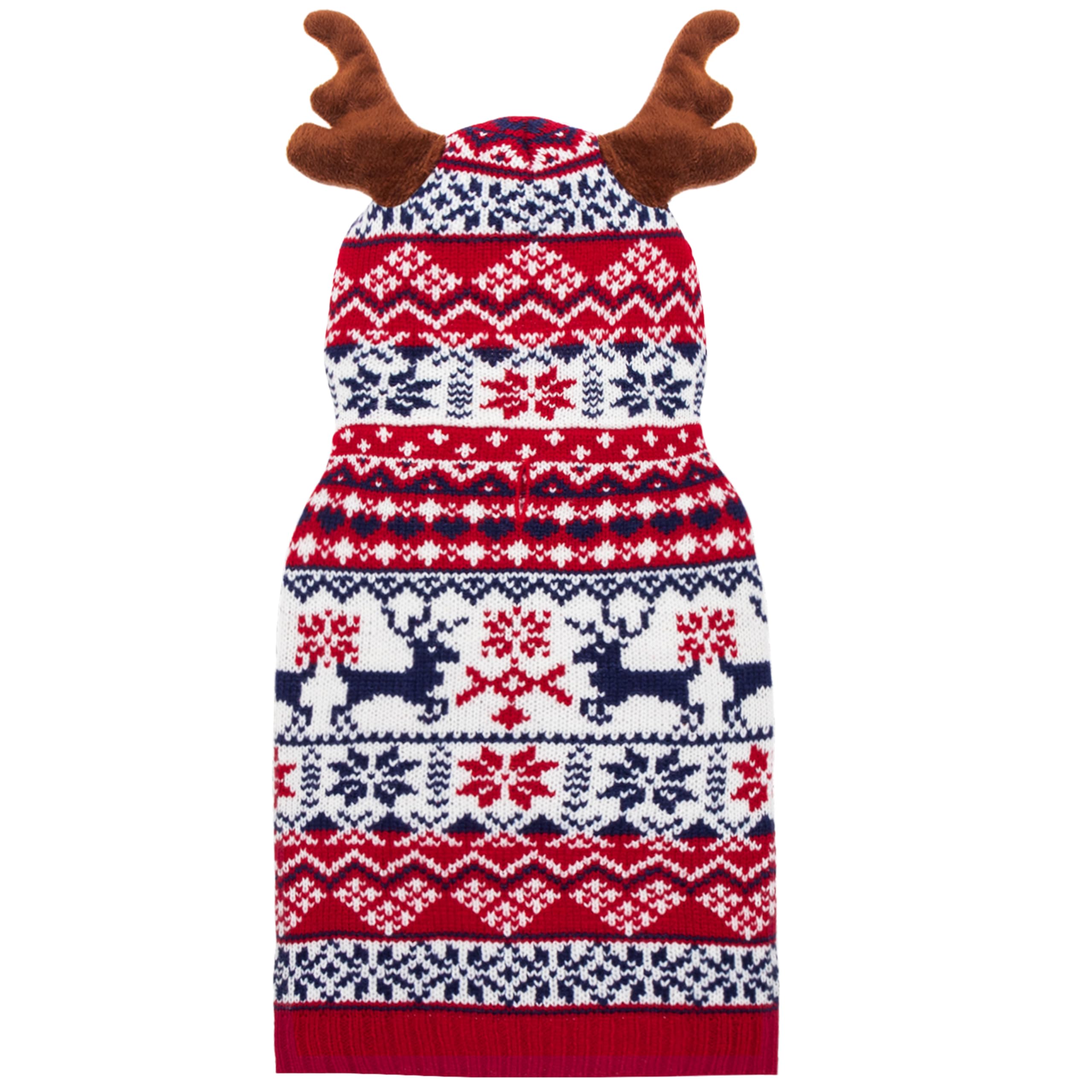 TUKOAW Christmas dog sweater with elk pattern keeps pets warm and festive.