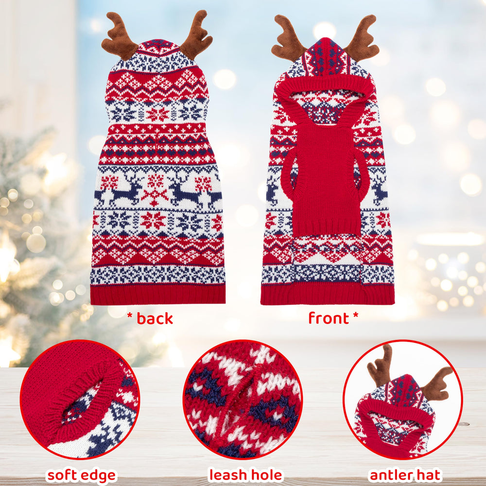 TUKOAW winter dog sweater soft acrylic fabric for cozy warmth.