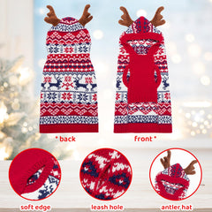 TUKOAW winter dog sweater soft acrylic fabric for cozy warmth.