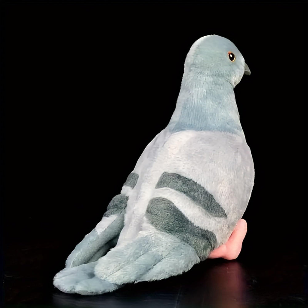 TUKVESZE Pigeon plush toy lifestyle shot with warm, comforting touch