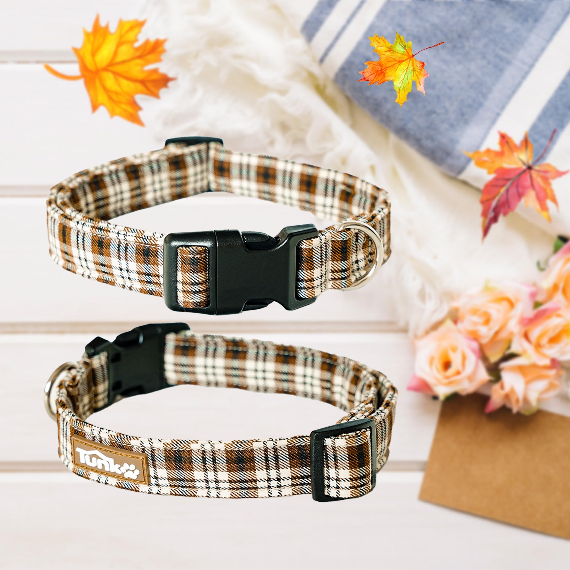 Tunkoo strong plastic buckle collar provides quick-release security.