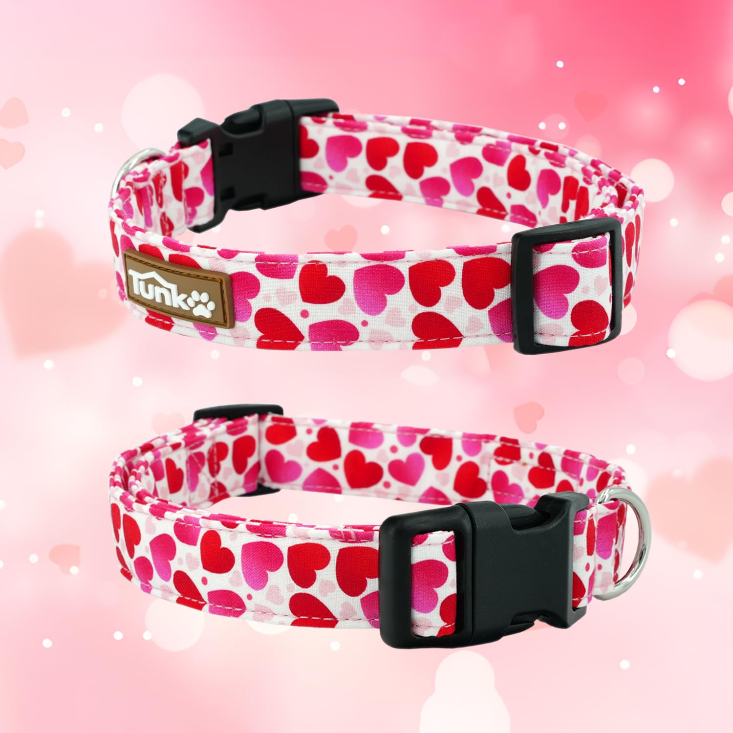 Tunkoo valentines day collar close-up showing soft-material feel for everyday comfort