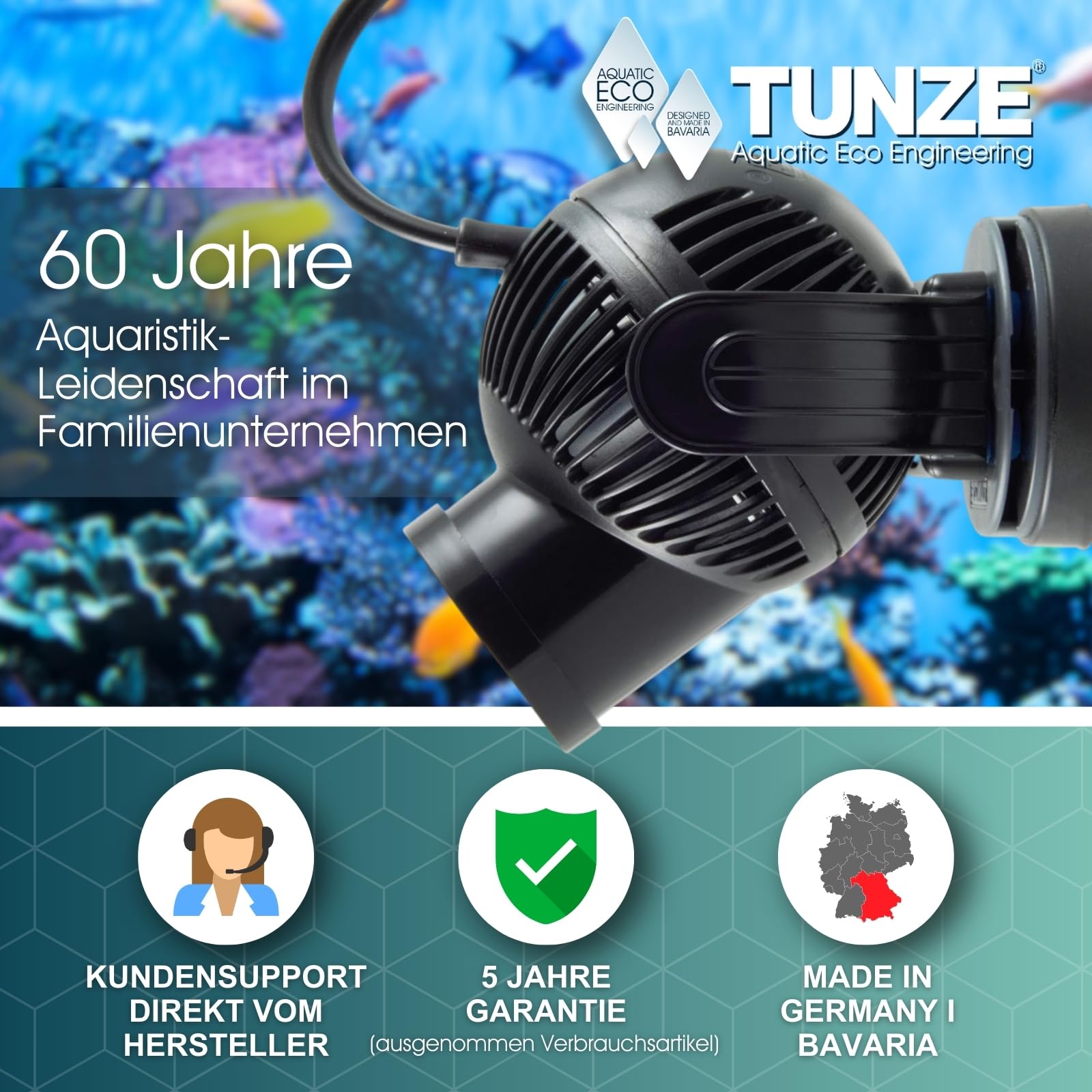 Tunze replacement metering pump compact-design emphasizes space-saving integration