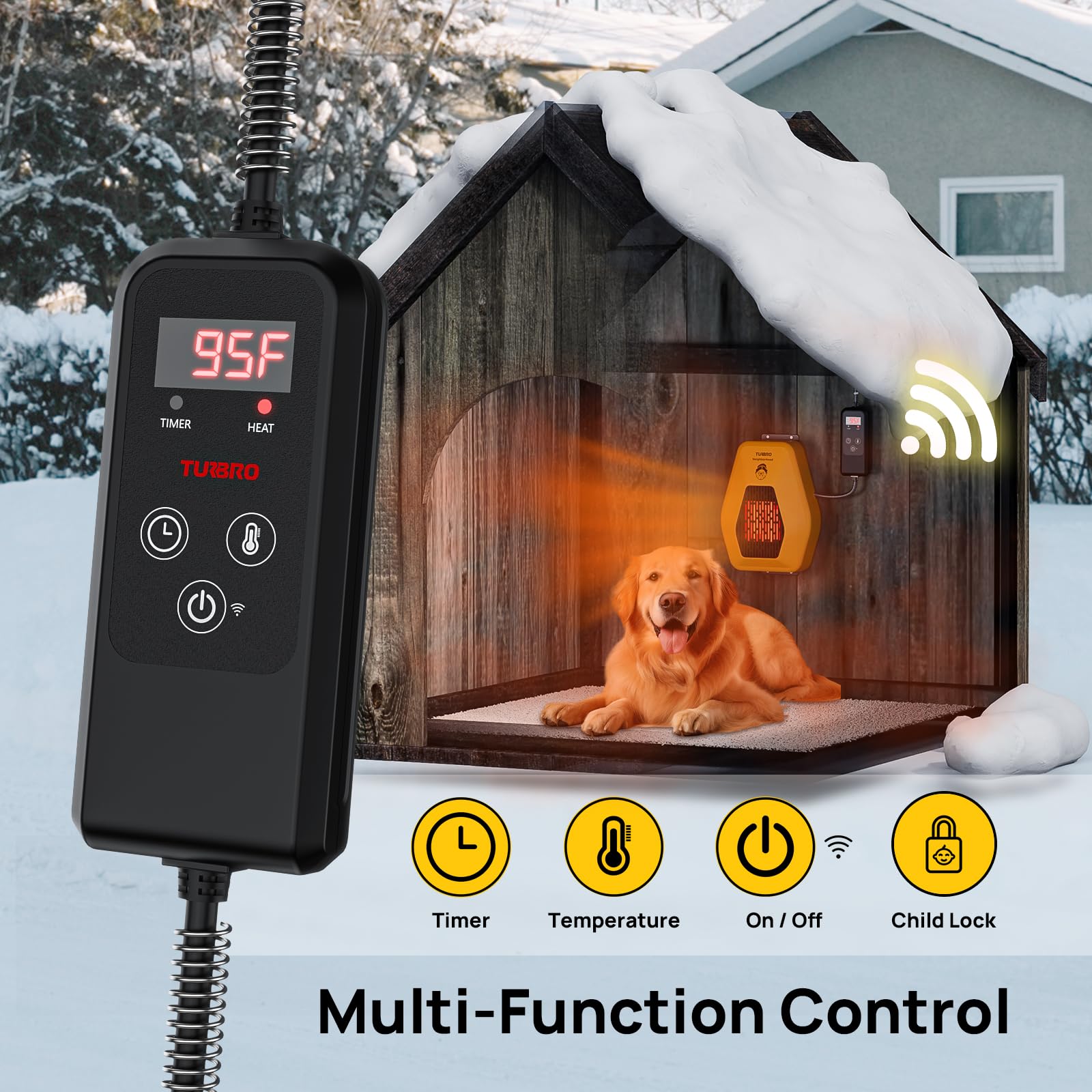 TURBRO Neighborhood WiFi UL-tested heater offers reliable warmth with built-in safety features.