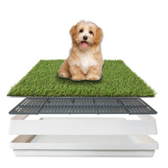 TURF XPRESS dog grass pad tray with 18.5x23in faux turf for indoor training