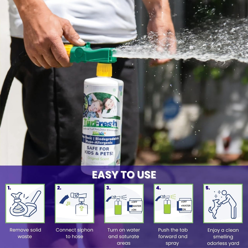 TurFresh BioS+ artificial grass treatment for fresh outdoor scent.