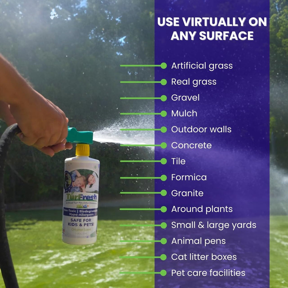 TurFresh BioS+ patio-concrete application for pet odors near seating.