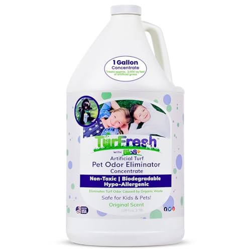 TurFresh BioS+ pour action showing easy application on outdoor surfaces.