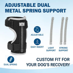 Turfson dog front leg brace removable metal strips enable tailored stability
