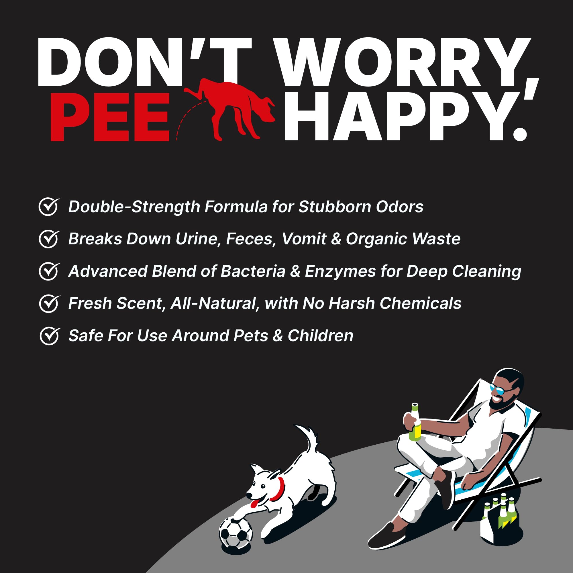 TurfSpa MAX 2x strength bottle highlights enzymatic action against pet odors.