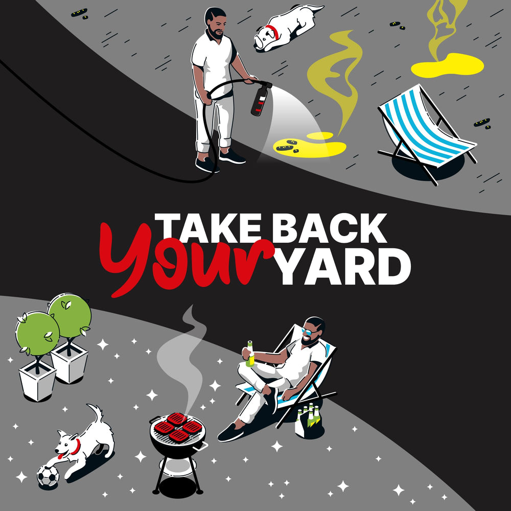 TurfSpa MAX enzymatic action close-up illustrates waste breakdown.